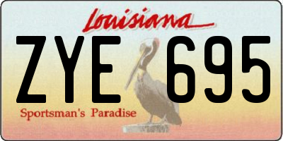 LA license plate ZYE695