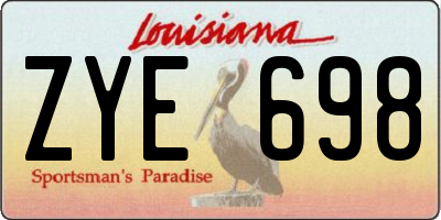 LA license plate ZYE698