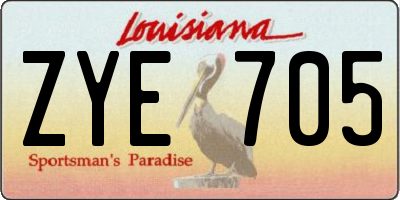 LA license plate ZYE705