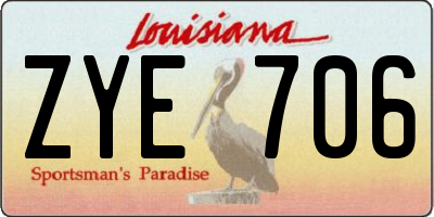 LA license plate ZYE706