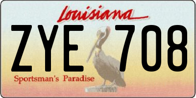 LA license plate ZYE708