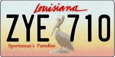 LA license plate ZYE710