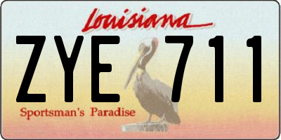 LA license plate ZYE711