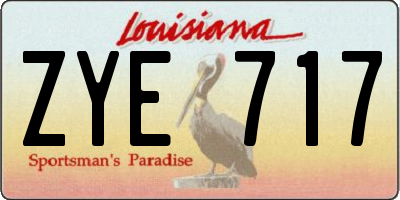 LA license plate ZYE717