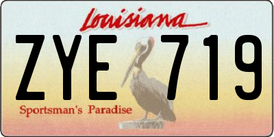 LA license plate ZYE719