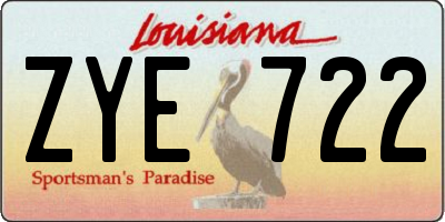 LA license plate ZYE722