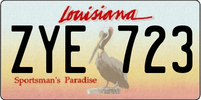 LA license plate ZYE723