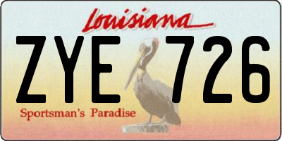 LA license plate ZYE726