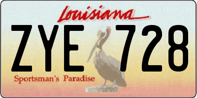 LA license plate ZYE728