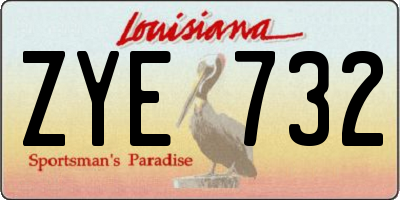 LA license plate ZYE732