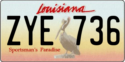 LA license plate ZYE736