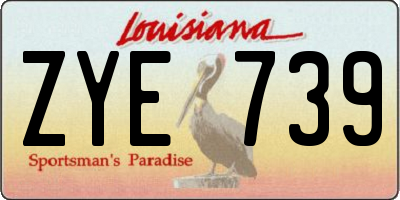 LA license plate ZYE739