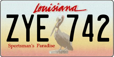 LA license plate ZYE742
