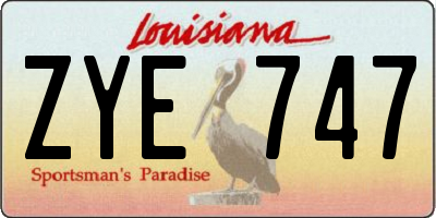 LA license plate ZYE747
