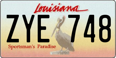 LA license plate ZYE748