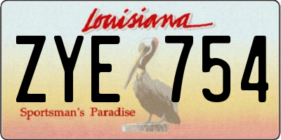 LA license plate ZYE754