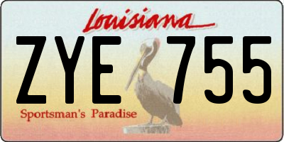 LA license plate ZYE755