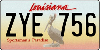 LA license plate ZYE756