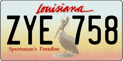 LA license plate ZYE758