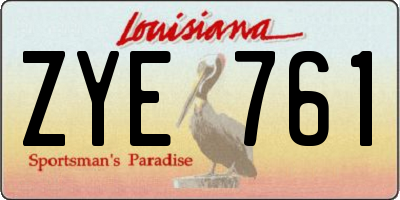 LA license plate ZYE761