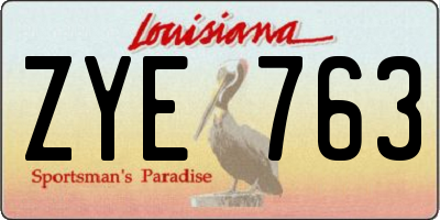 LA license plate ZYE763
