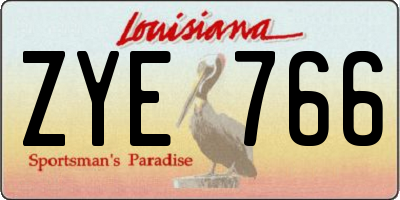 LA license plate ZYE766