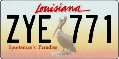 LA license plate ZYE771