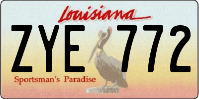 LA license plate ZYE772