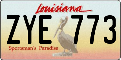 LA license plate ZYE773