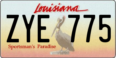 LA license plate ZYE775