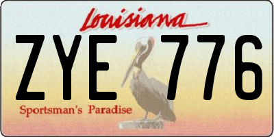 LA license plate ZYE776