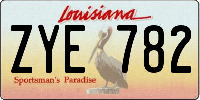 LA license plate ZYE782