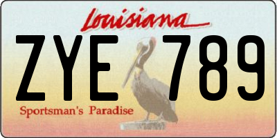 LA license plate ZYE789