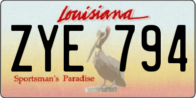 LA license plate ZYE794