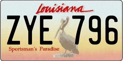 LA license plate ZYE796