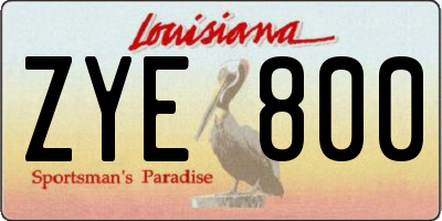 LA license plate ZYE800