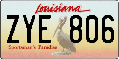 LA license plate ZYE806
