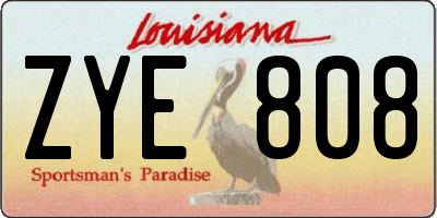 LA license plate ZYE808