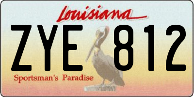 LA license plate ZYE812