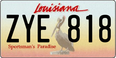 LA license plate ZYE818