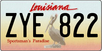 LA license plate ZYE822