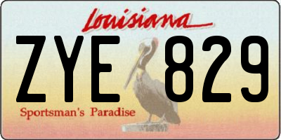 LA license plate ZYE829