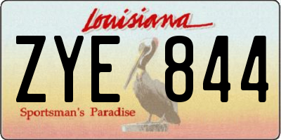 LA license plate ZYE844