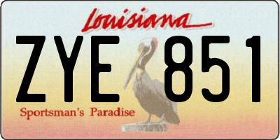 LA license plate ZYE851