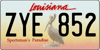 LA license plate ZYE852