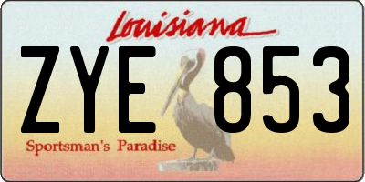 LA license plate ZYE853