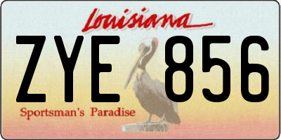 LA license plate ZYE856