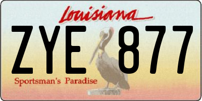 LA license plate ZYE877