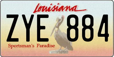 LA license plate ZYE884