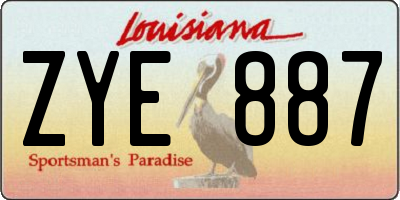 LA license plate ZYE887